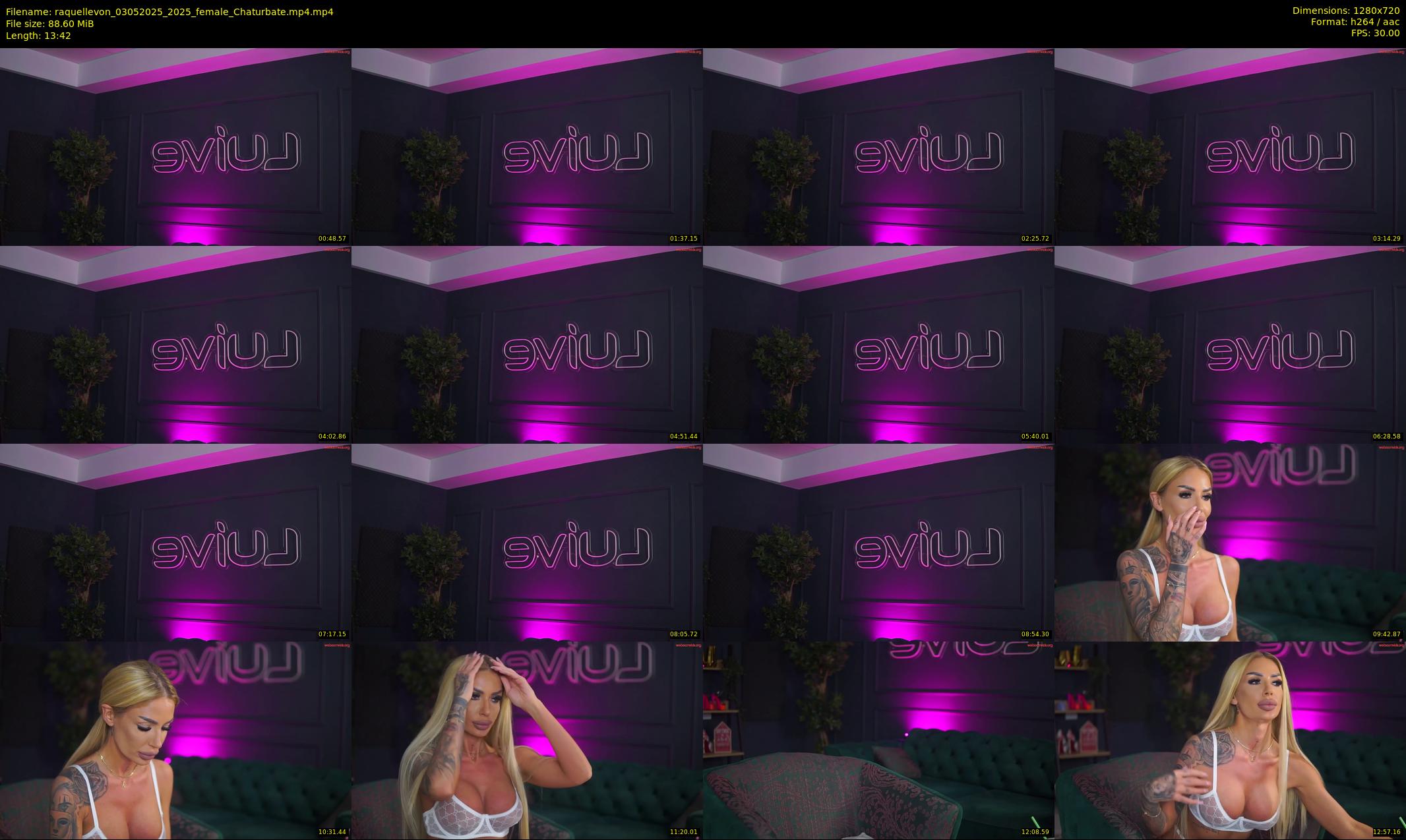 raquellevon — 14 minute Chaturbate female cam show recording, 720p, May 3, 2025