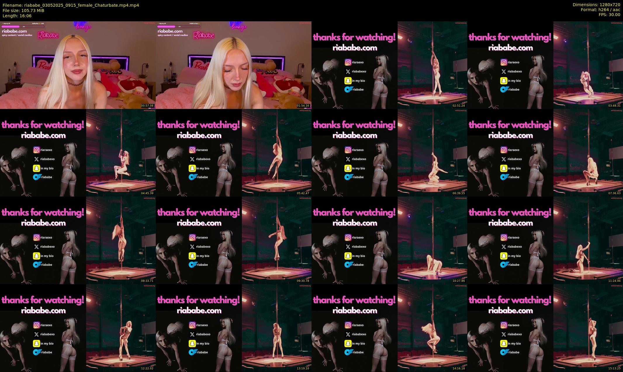 riababe — 17 minute Chaturbate female cam show recording, 720p, May 3, 2025