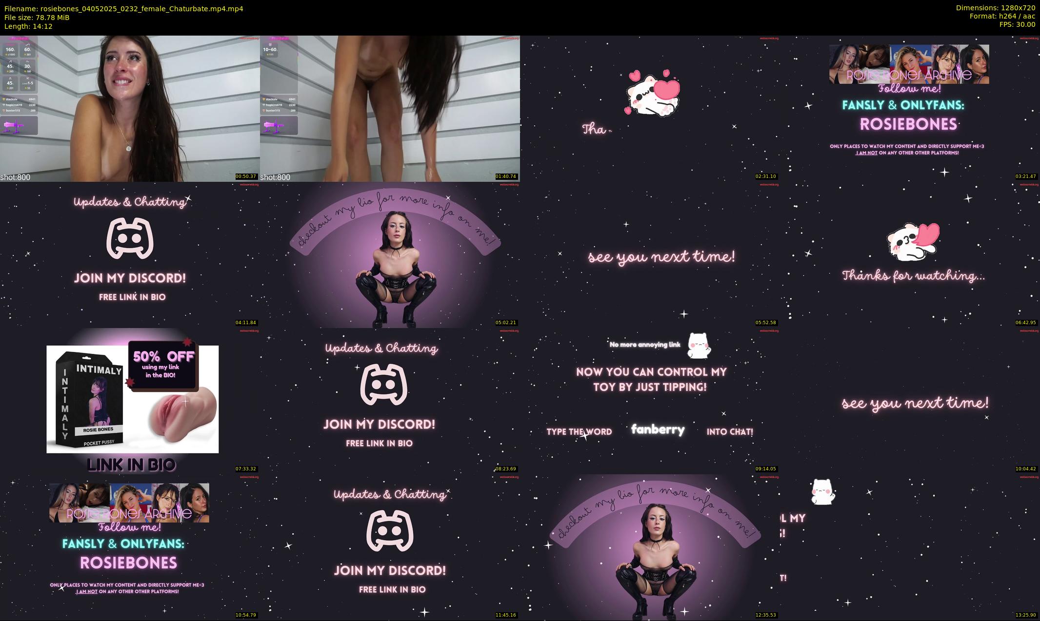 rosiebones — 15 minute Chaturbate female cam show recording, 720p, May 4, 2025