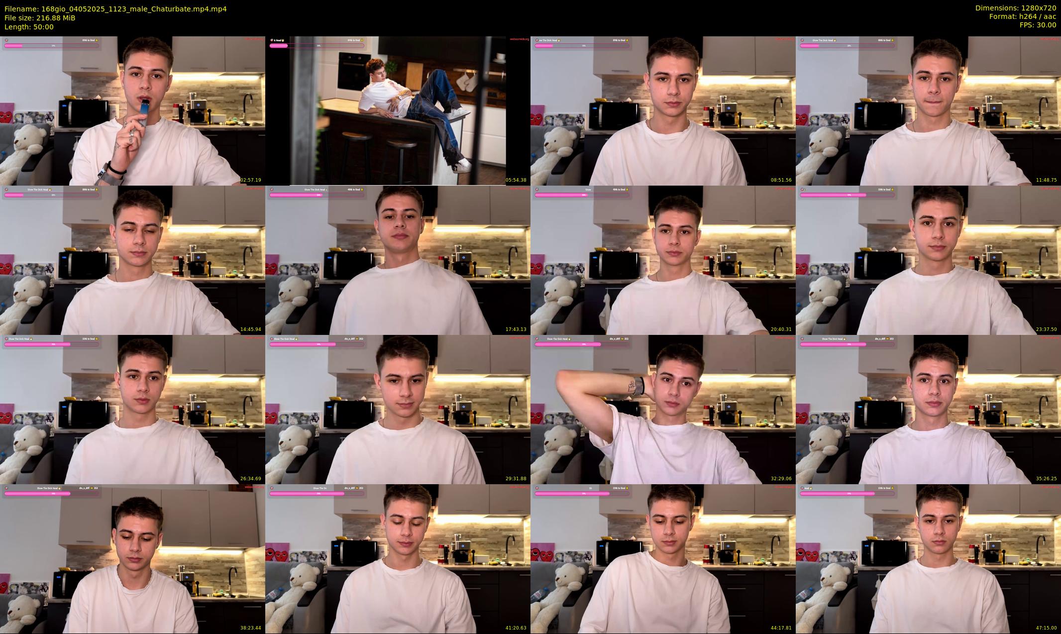168gio — 50 minute Chaturbate male cam show recording, 720p, May 4, 2025