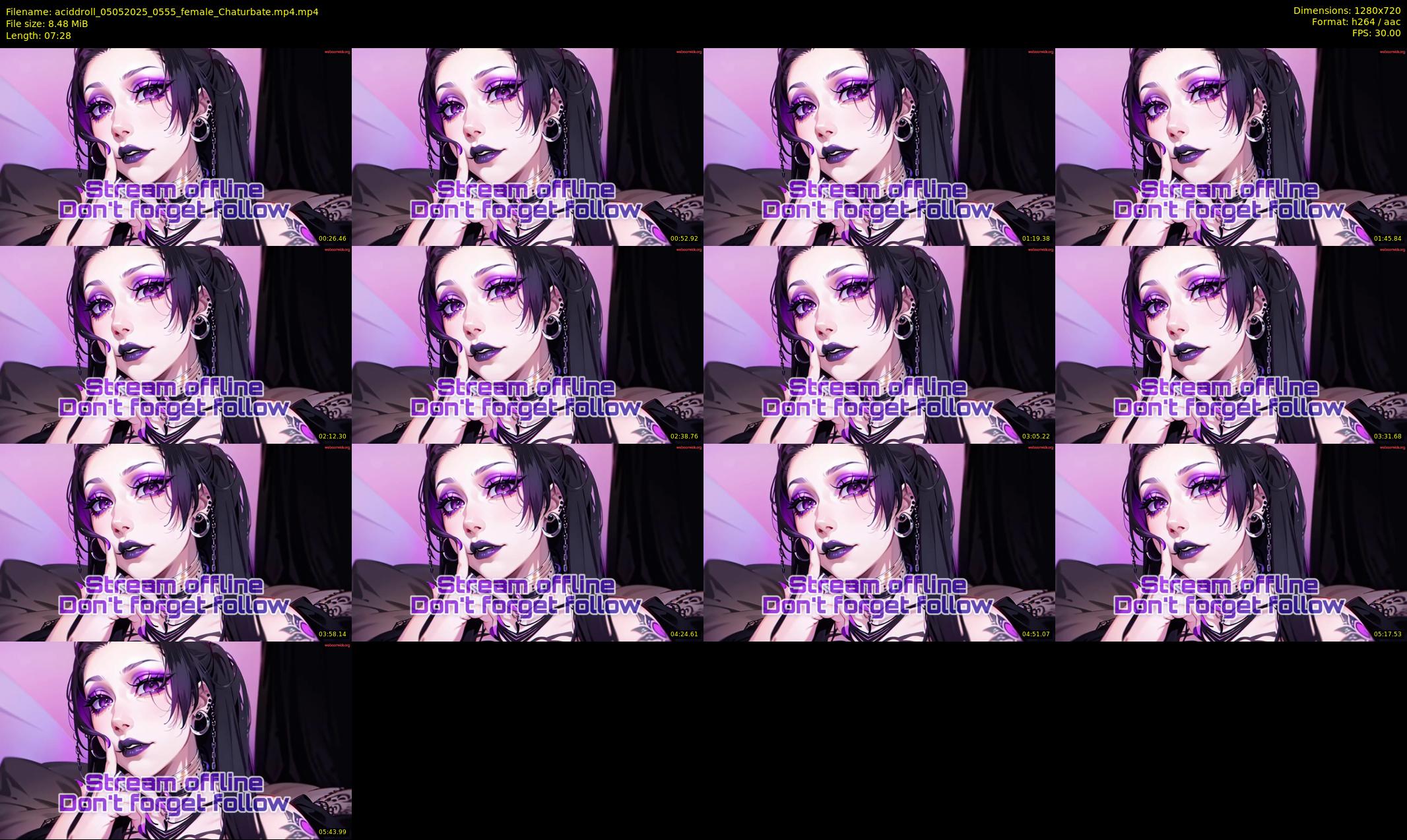 aciddroll — 8 minute Chaturbate female cam show recording, 720p, May 5, 2025