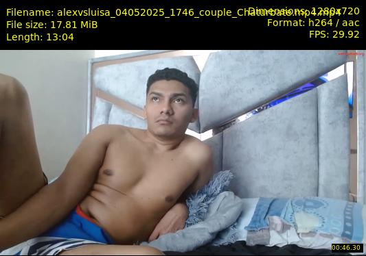 alexvsluisa — 14 minute Chaturbate couple cam show recording, 720p, May 4, 2025