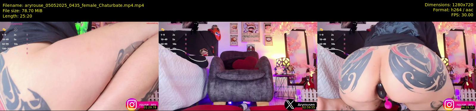 aryrouse — 26 minute Chaturbate female cam show recording, 720p, May 5, 2025