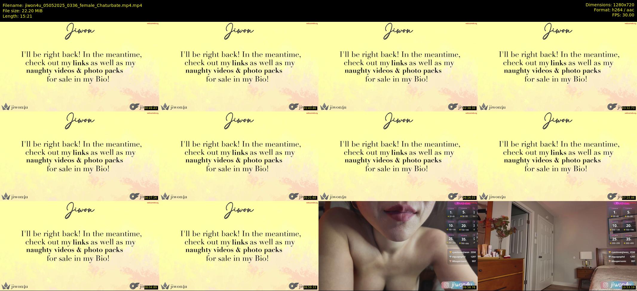 jiwon4u — 16 minute Chaturbate female cam show recording, 720p, May 5, 2025