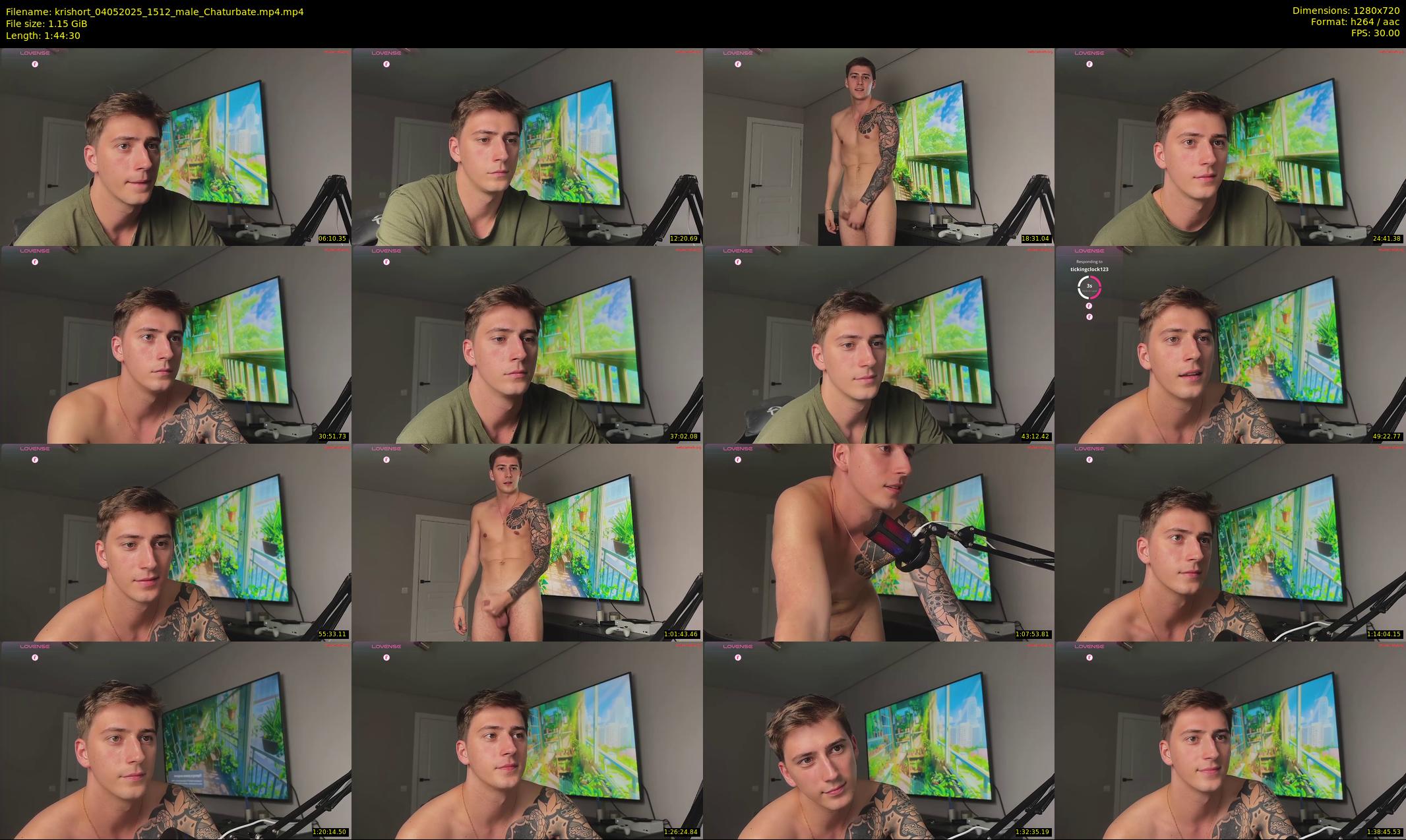 krishort — 105 minute Chaturbate male cam show recording, 720p, May 4, 2025