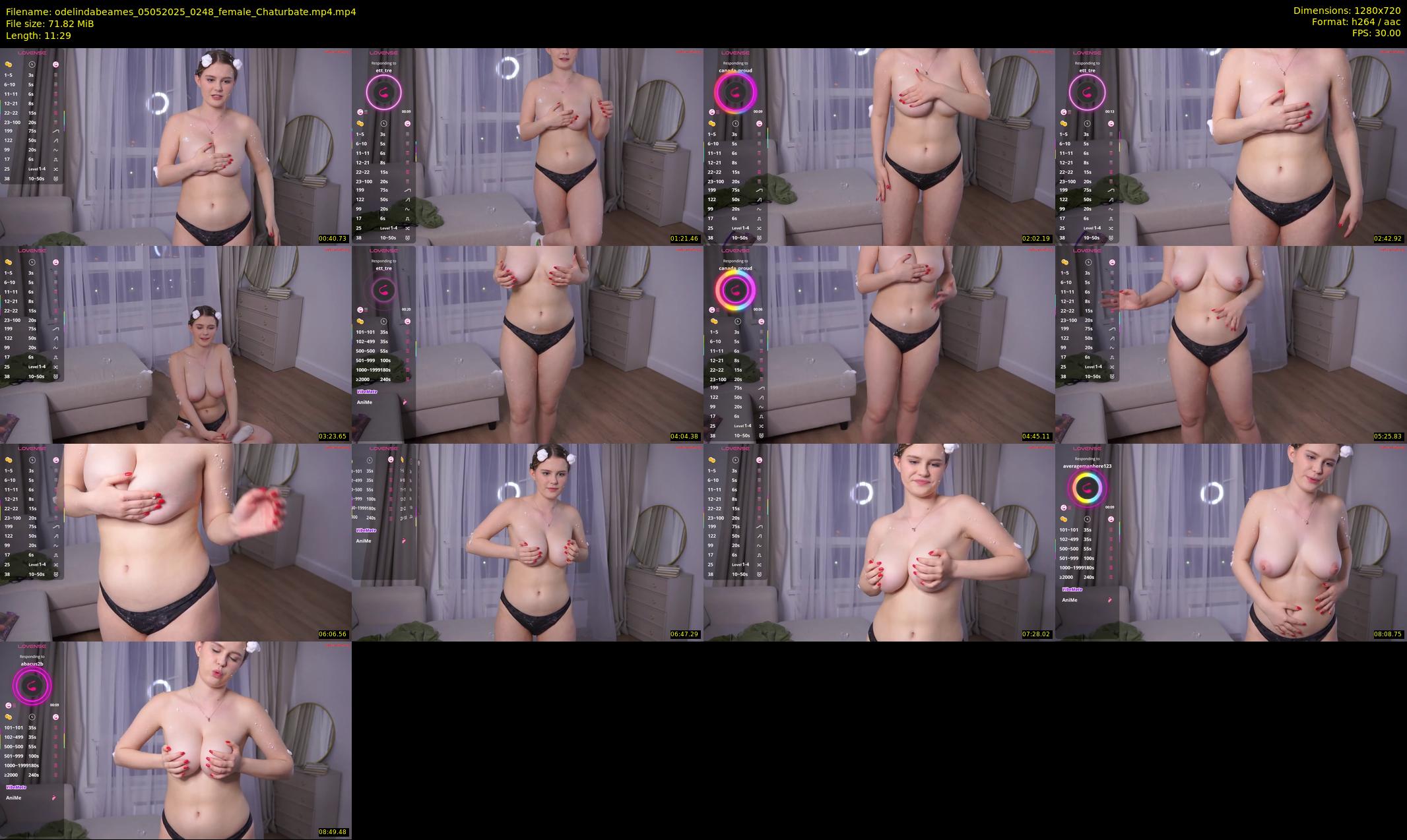 odelindabeames — 12 minute Chaturbate female cam show recording, 720p, May 5, 2025
