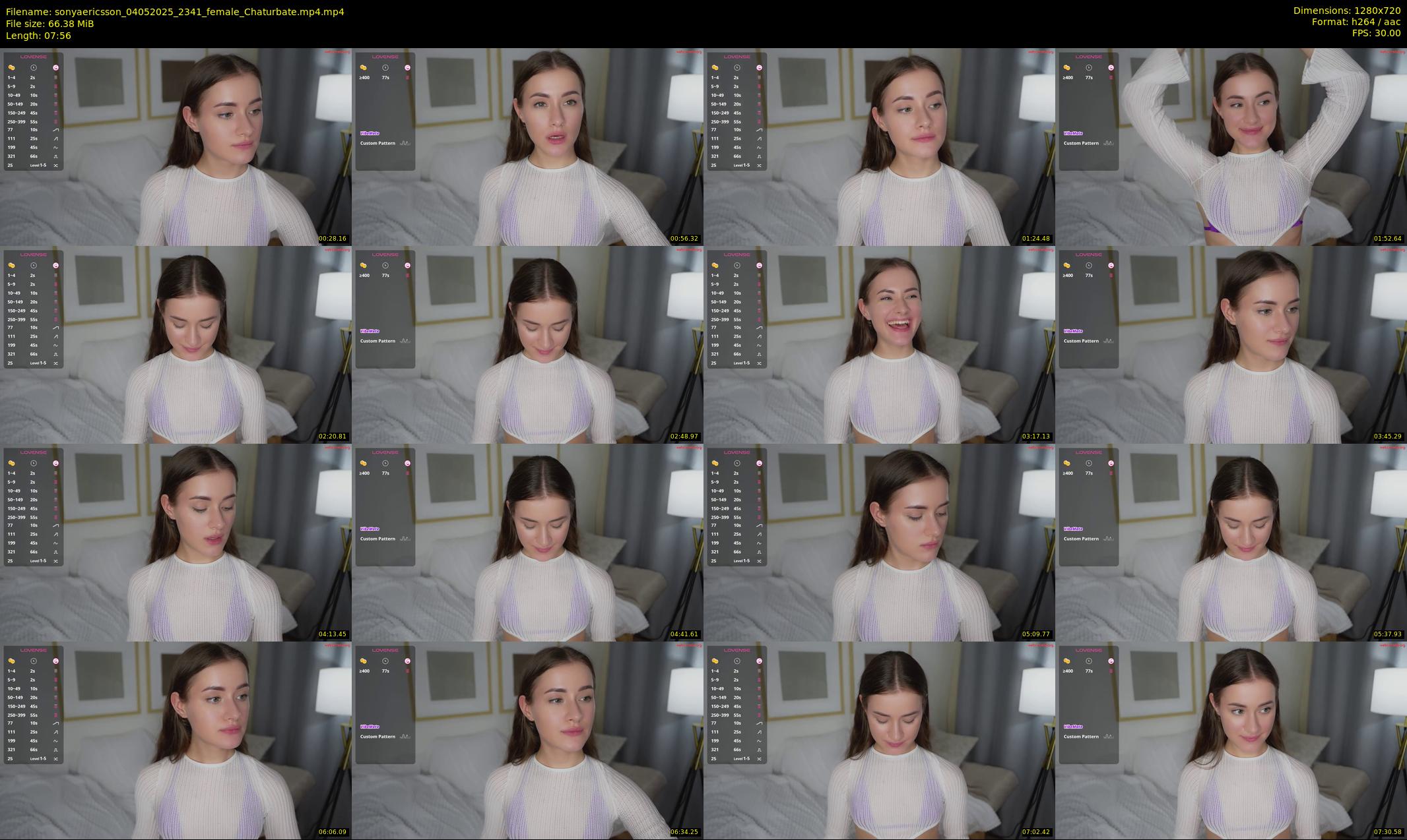 sonyaericsson — 8 minute Chaturbate female cam show recording, 720p, May 4, 2025
