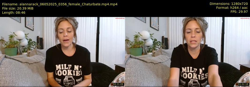 alannarack — 9 minute Chaturbate female cam show recording, 720p, May 6, 2025