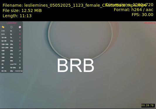 lesliemines — 12 minute Chaturbate female cam show recording, 720p, May 5, 2025