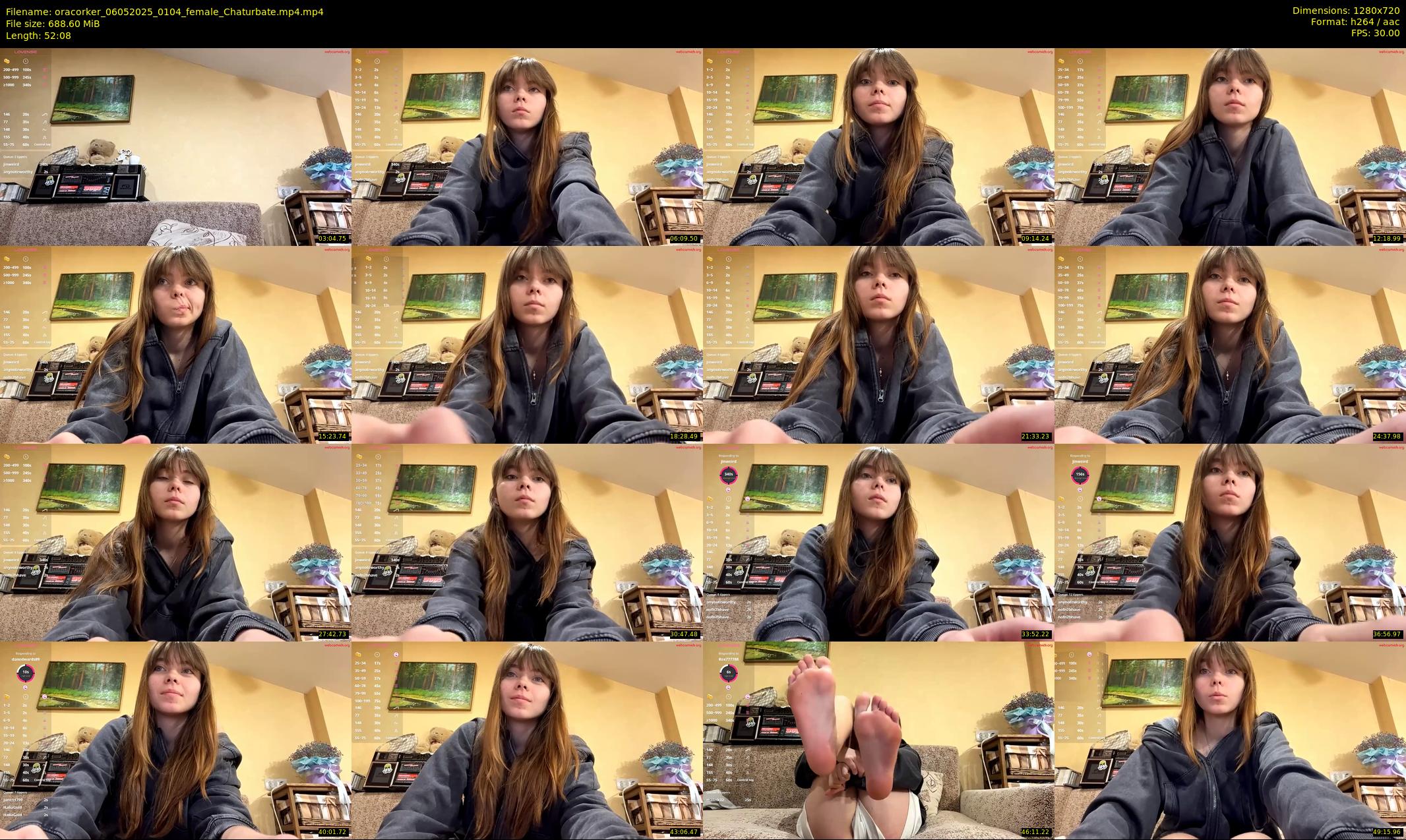 oracorker — 53 minute Chaturbate female cam show recording, 720p, May 6, 2025