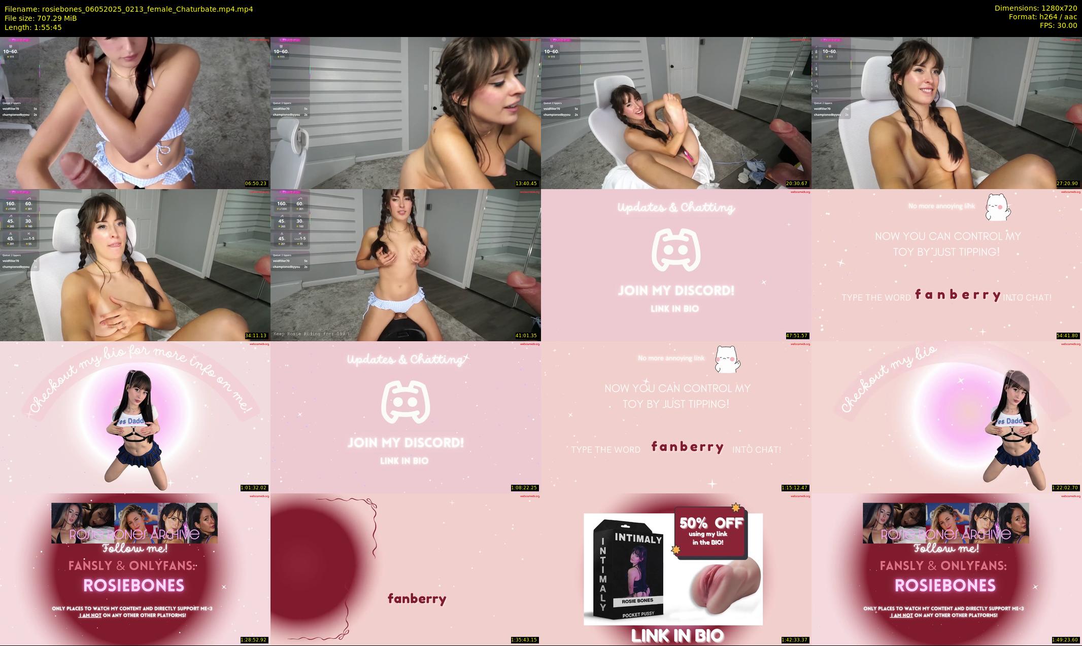 rosiebones — 116 minute Chaturbate female cam show recording, 720p, May 6, 2025