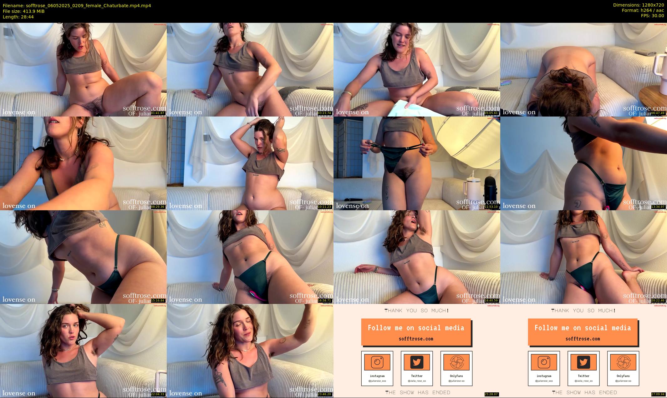sofftrose — 29 minute Chaturbate female cam show recording, 720p, May 6, 2025