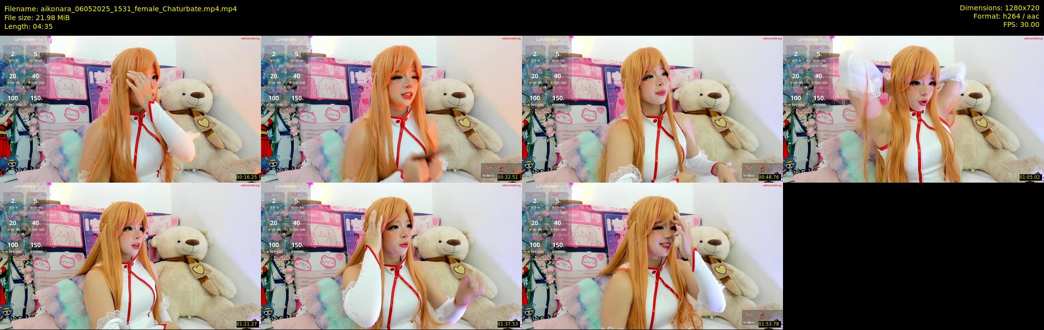 aikonara — 5 minute Chaturbate female cam show recording, 720p, May 6, 2025