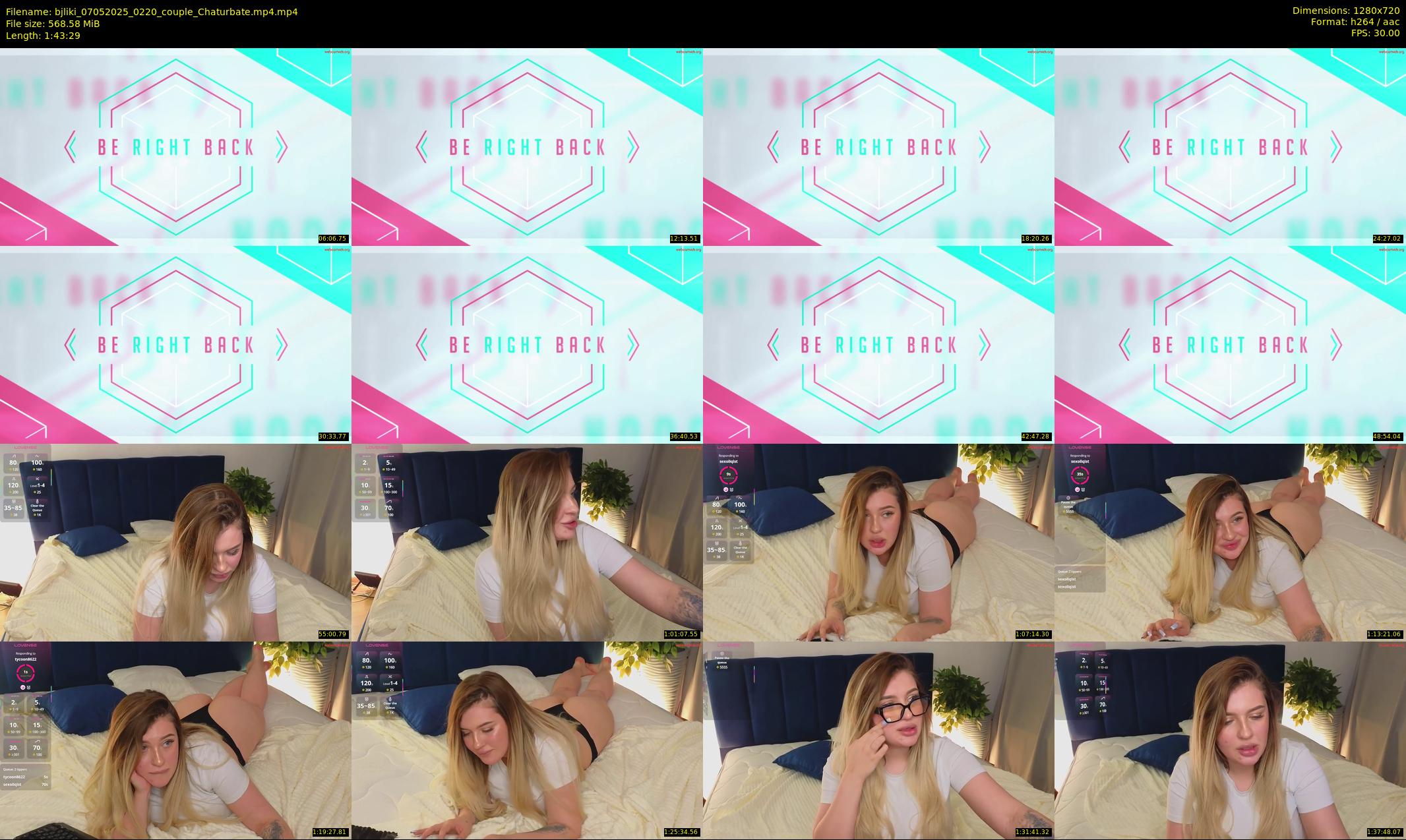 bjliki — 104 minute Chaturbate couple cam show recording, 720p, May 7, 2025