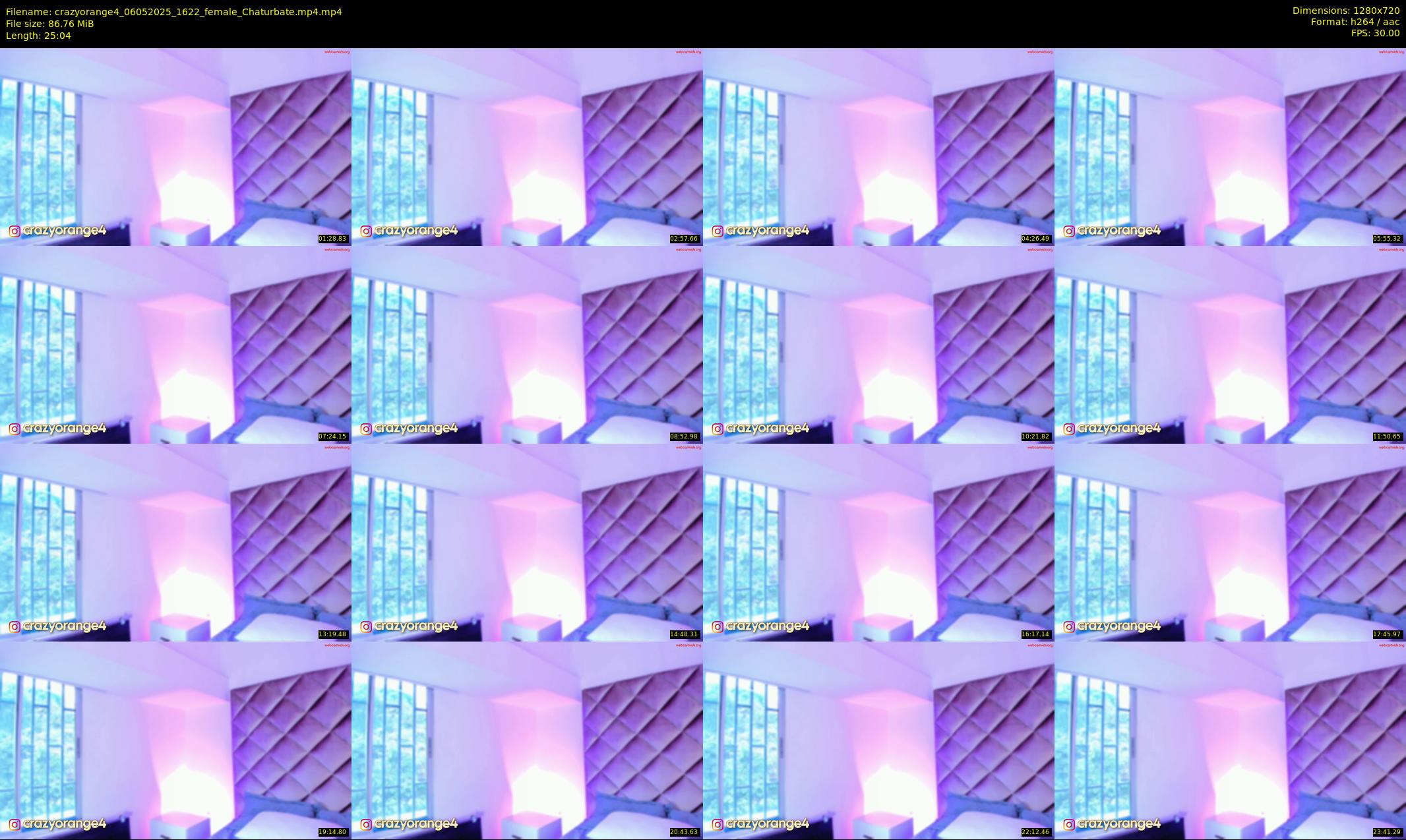 crazyorange4 — 26 minute Chaturbate female cam show recording, 720p, May 6, 2025