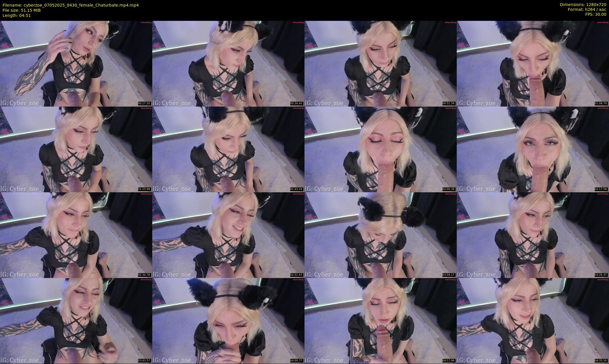 cyberzoe — 5 minute Chaturbate female cam show recording, 720p, May 7, 2025