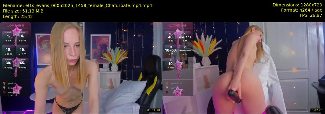 el1s_evans — 26 minute Chaturbate female cam show recording, 720p, May 6, 2025
