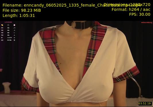 enncandy — 66 minute Chaturbate female cam show recording, 720p, May 6, 2025