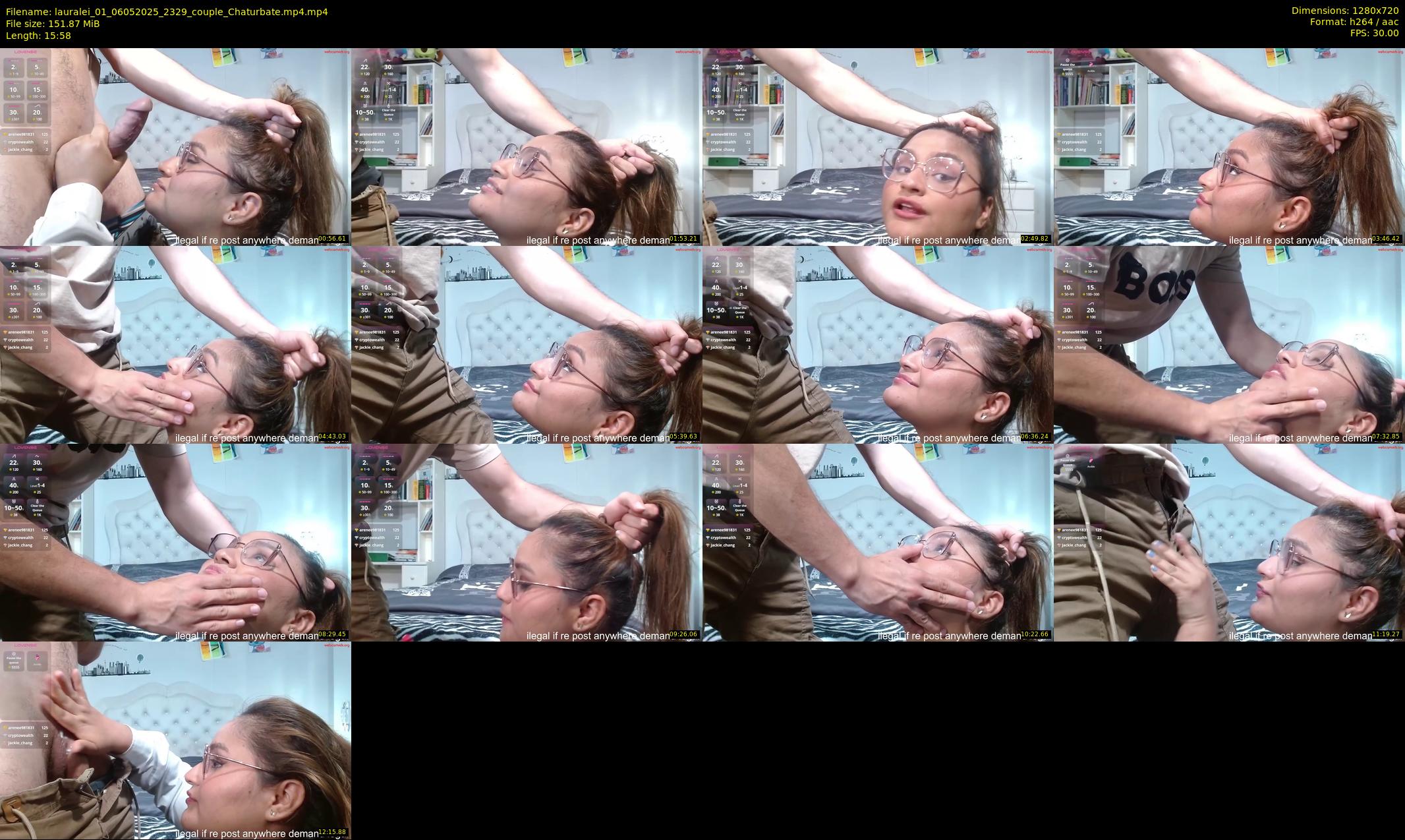 lauralei_01 — 16 minute Chaturbate couple cam show recording, 720p, May 6, 2025