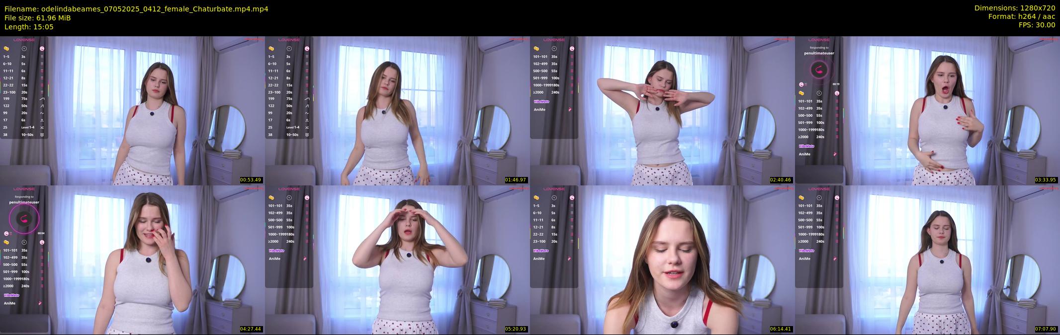 odelindabeames — 16 minute Chaturbate female cam show recording, 720p, May 7, 2025