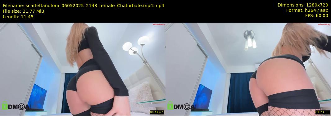 scarlettandtom — 12 minute Chaturbate couple cam show recording, 720p, May 6, 2025