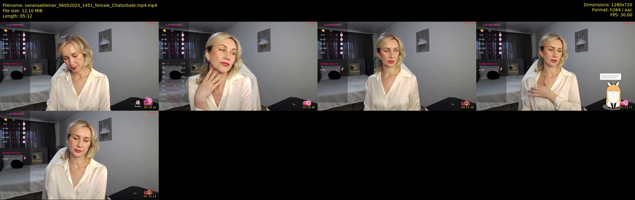 vanessakleiner — 6 minute Chaturbate female cam show recording, 720p, May 6, 2025