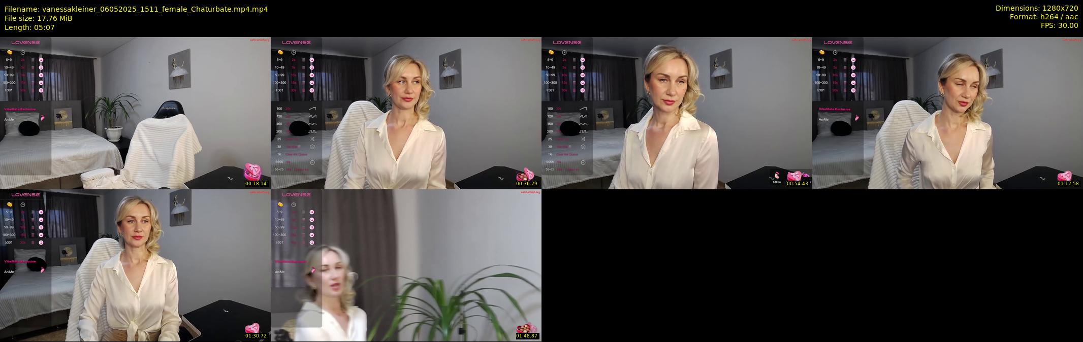 vanessakleiner — 6 minute Chaturbate female cam show recording, 720p, May 6, 2025