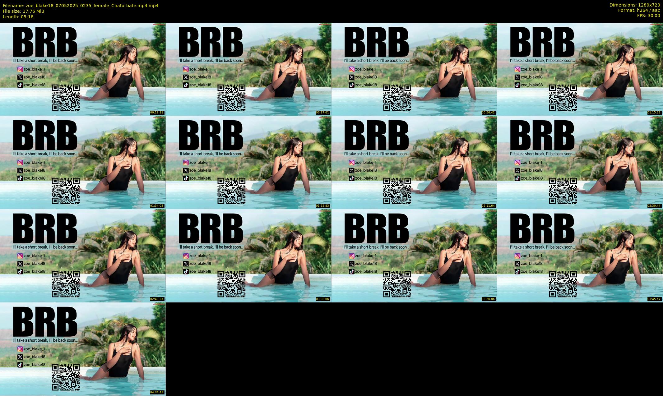 zoe_blake18 — 6 minute Chaturbate female cam show recording, 720p, May 7, 2025