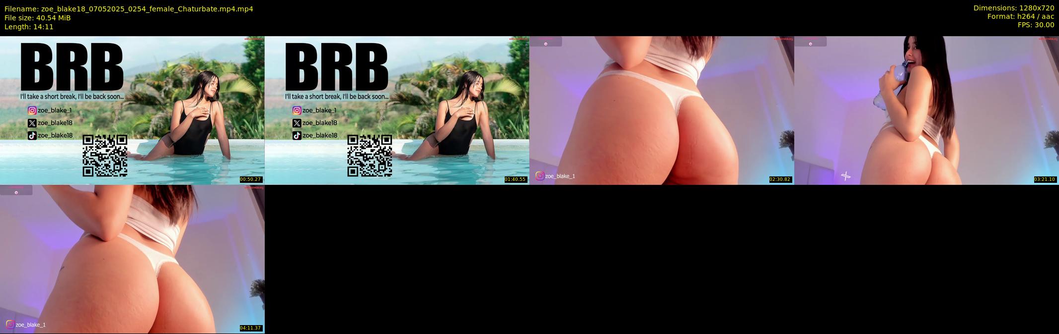 zoe_blake18 — 15 minute Chaturbate female cam show recording, 720p, May 7, 2025