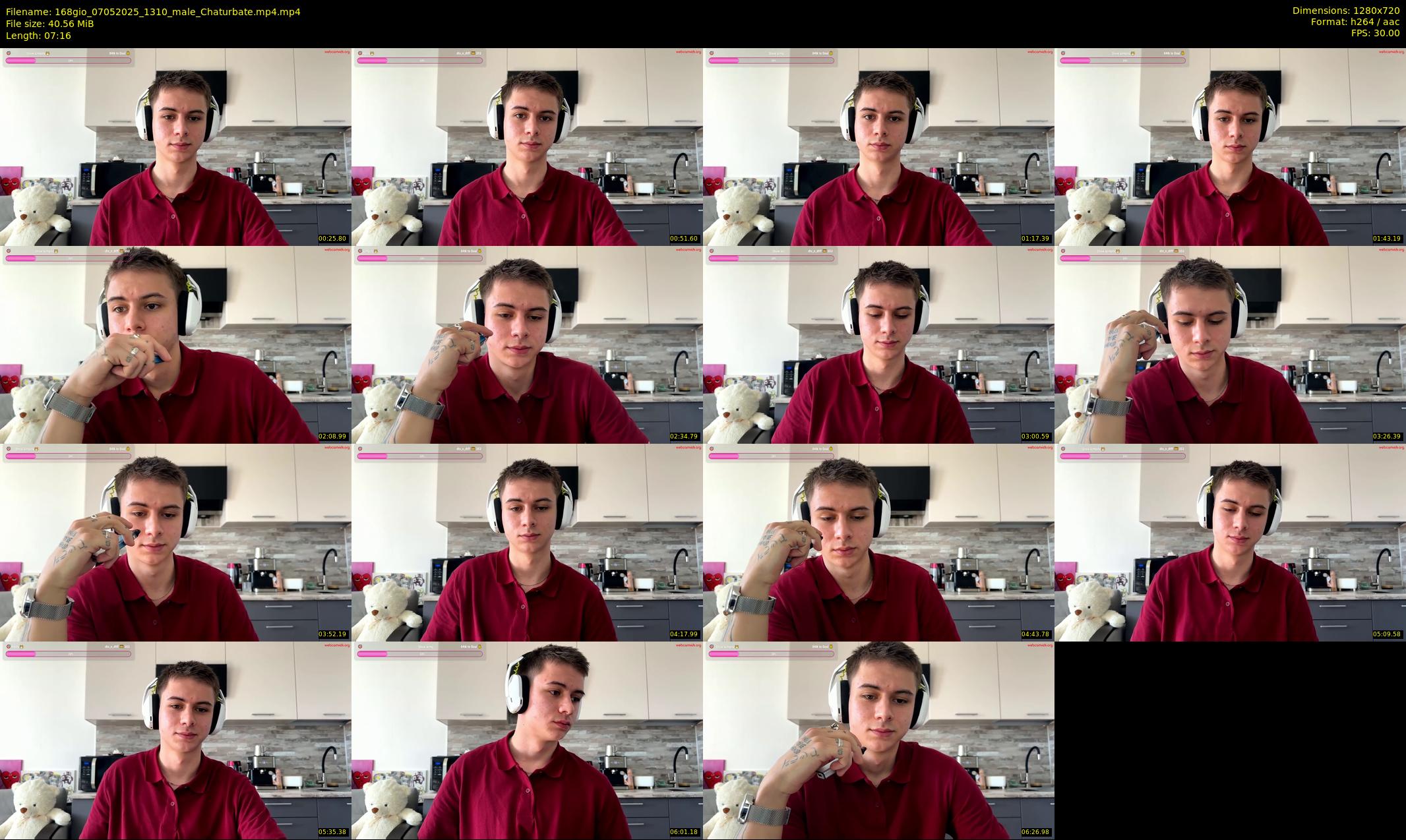 168gio — 8 minute Chaturbate male cam show recording, 720p, May 7, 2025