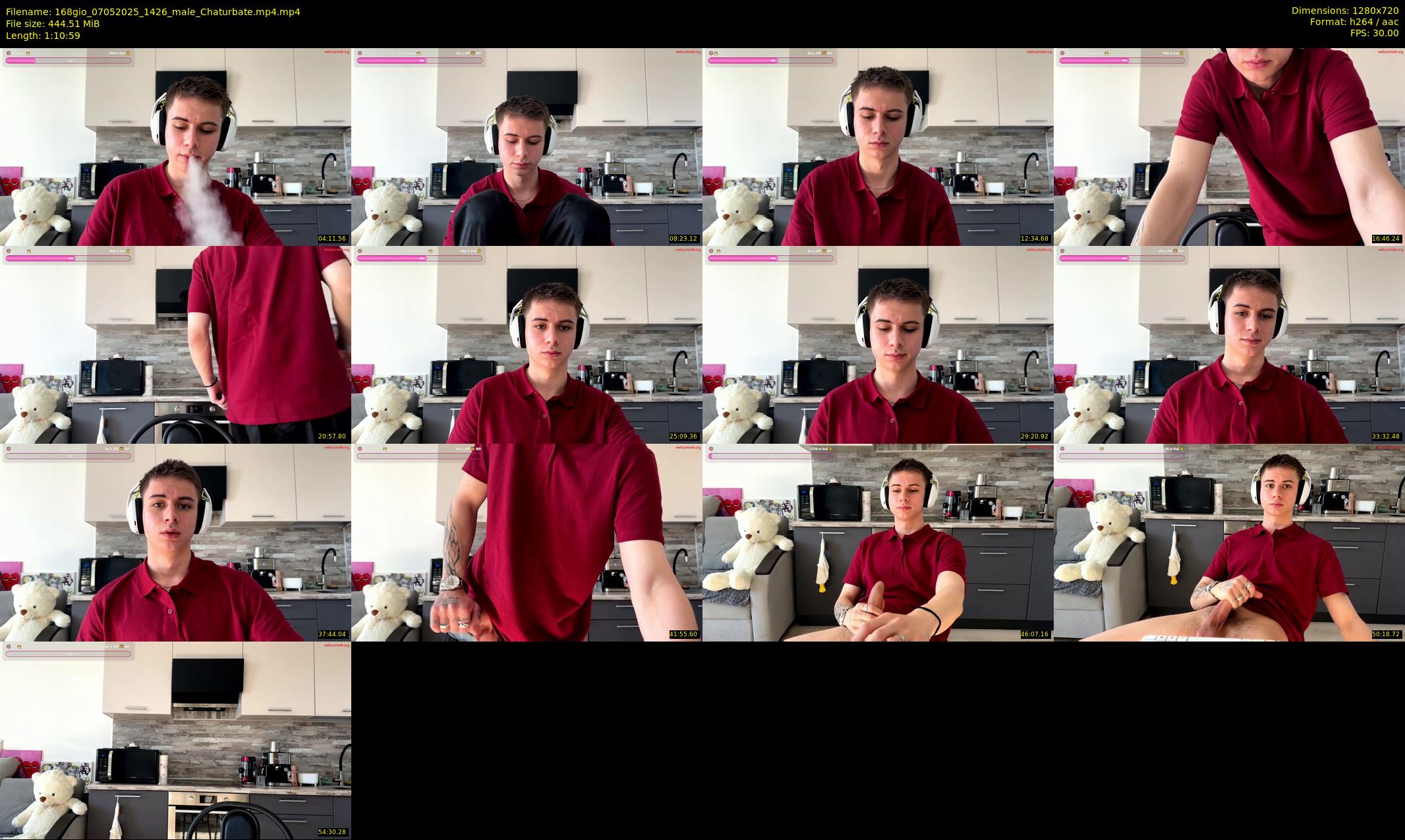 168gio — 71 minute Chaturbate male cam show recording, 720p, May 7, 2025