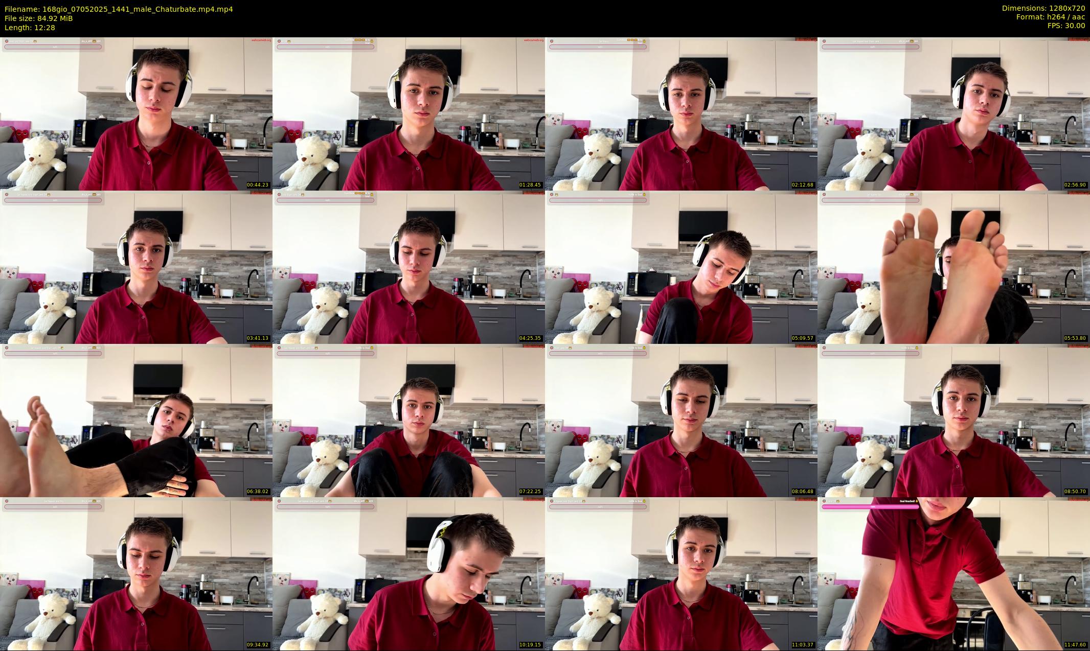 168gio — 13 minute Chaturbate male cam show recording, 720p, May 7, 2025