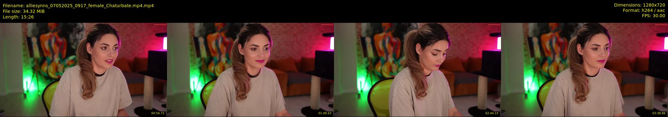 alliesynns — 16 minute Chaturbate female cam show recording, 720p, May 7, 2025