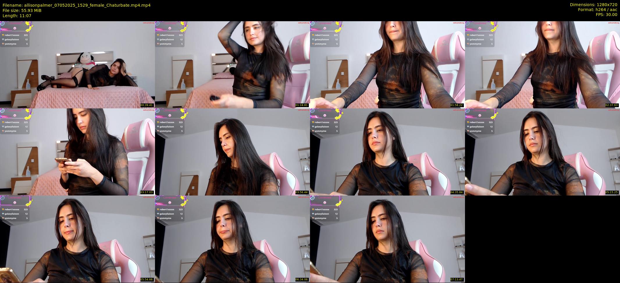 allisonpalmer — 12 minute Chaturbate female cam show recording, 720p, May 7, 2025