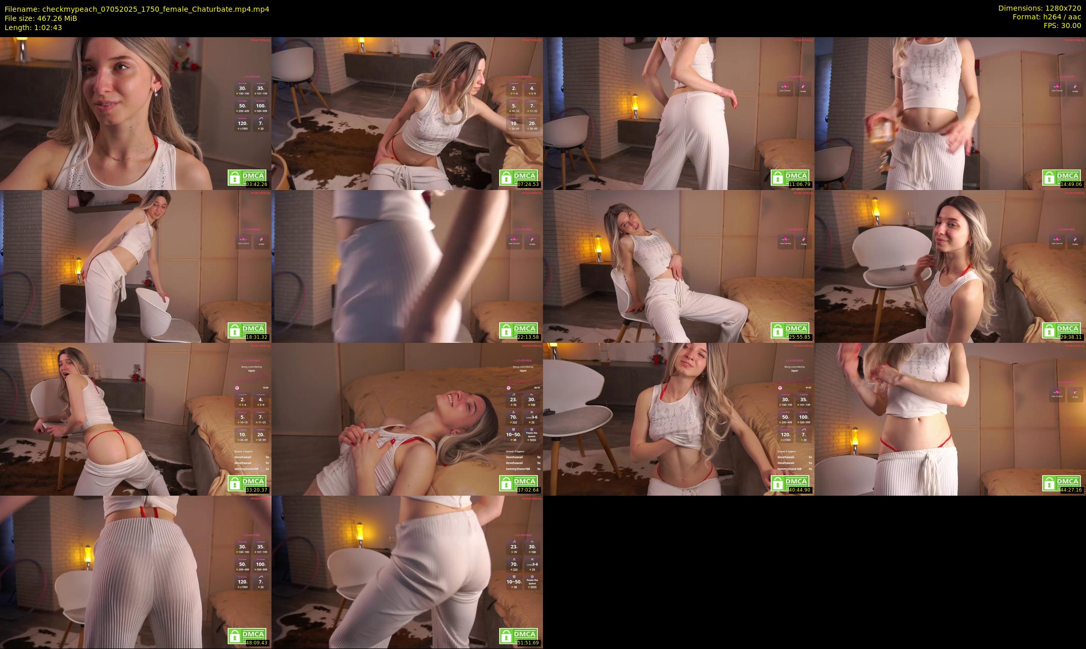 checkmypeach — 63 minute Chaturbate female cam show recording, 720p, May 7, 2025
