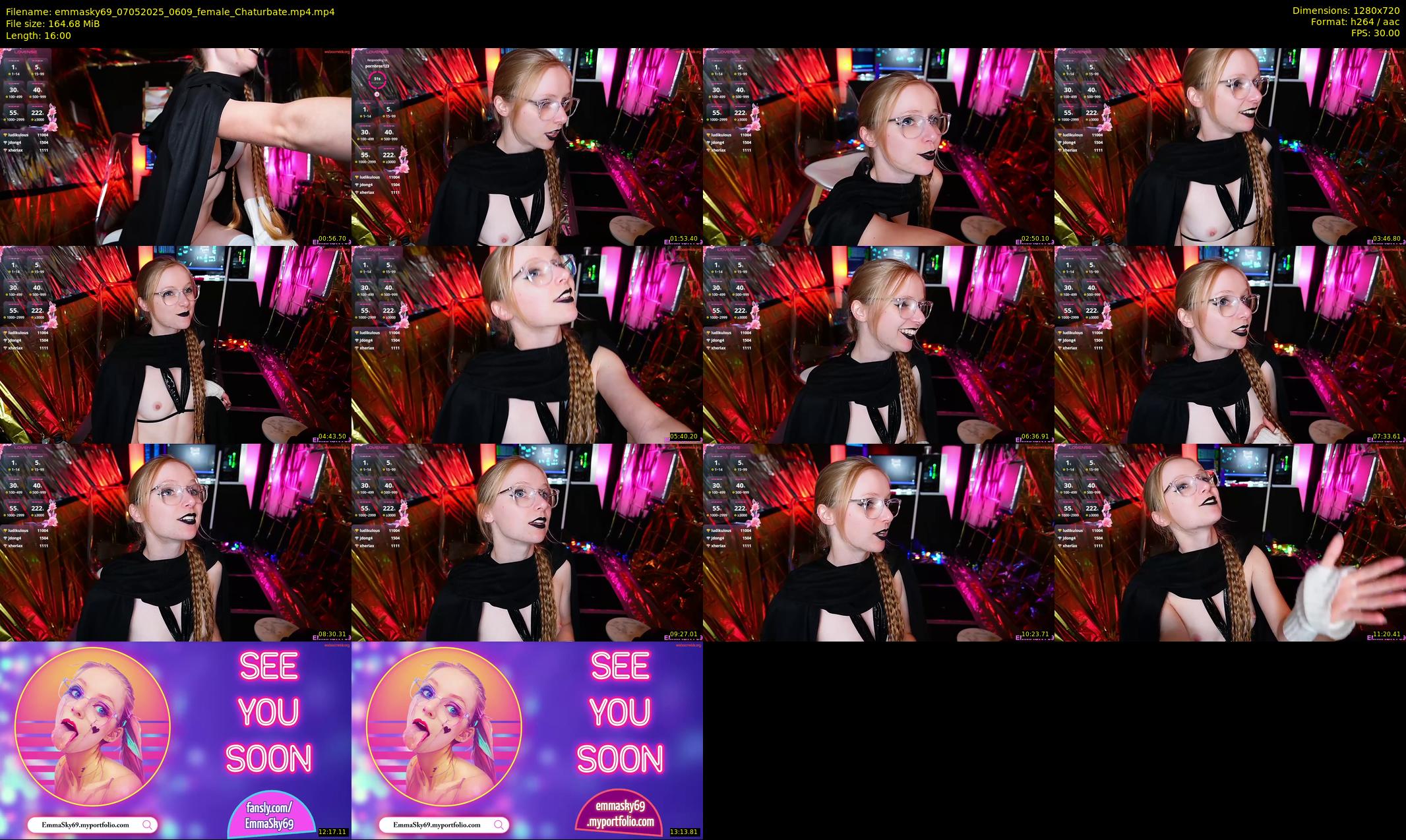 emmasky69 — 16 minute Chaturbate female cam show recording, 720p, May 7, 2025