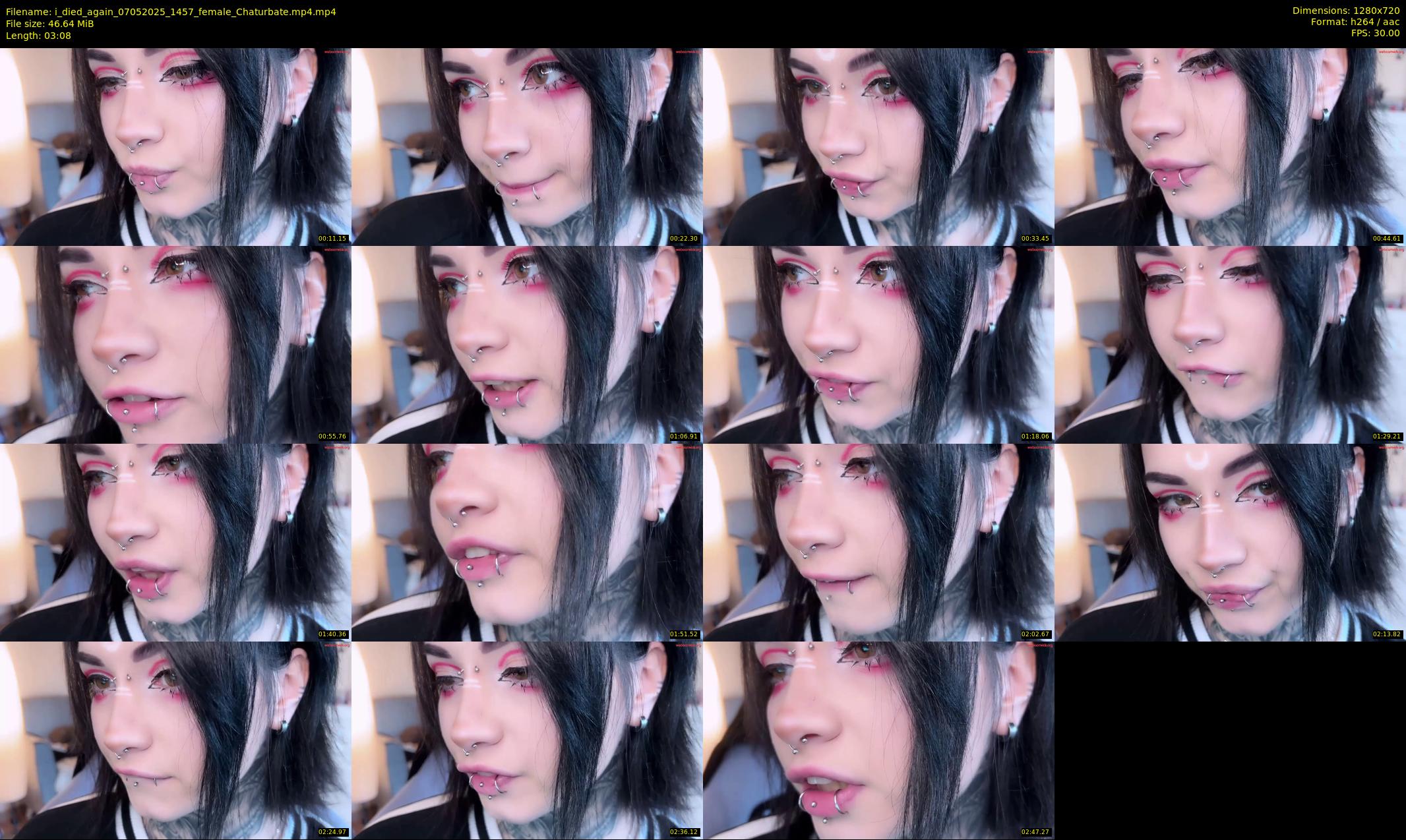 i_died_again — 4 minute Chaturbate female cam show recording, 720p, May 7, 2025