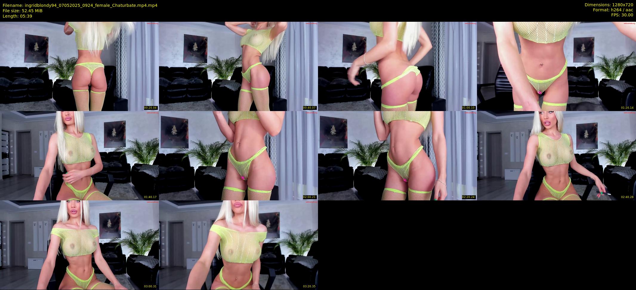 ingridblondy94 — 6 minute Chaturbate female cam show recording, 720p, May 7, 2025