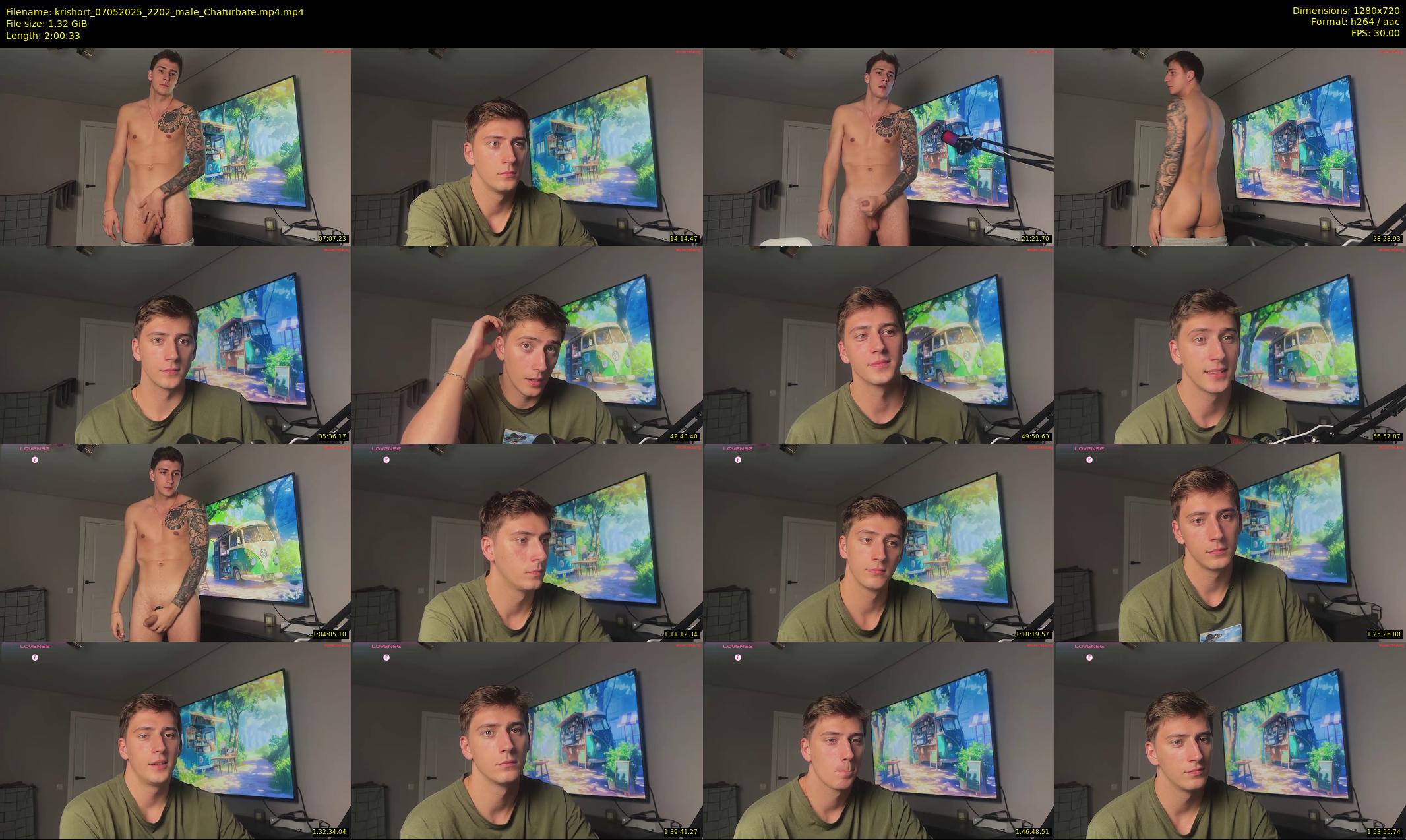 krishort — 121 minute Chaturbate male cam show recording, 720p, May 7, 2025