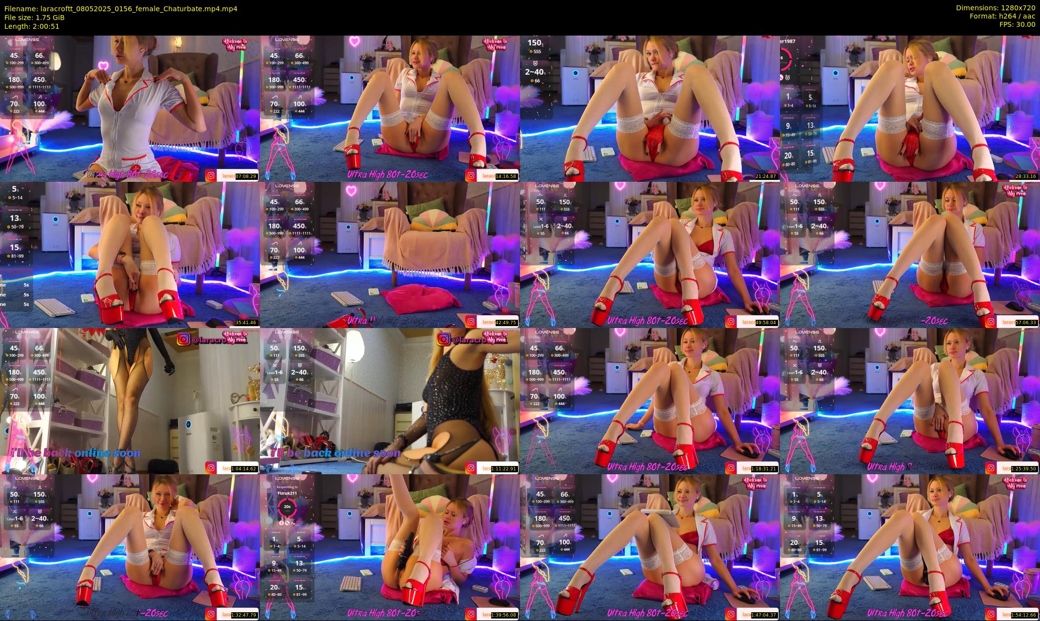 laracroftt — 121 minute Chaturbate female cam show recording, 720p, May 8, 2025