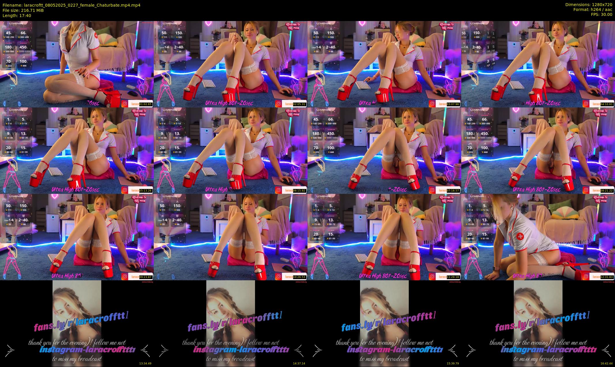 laracroftt — 18 minute Chaturbate female cam show recording, 720p, May 8, 2025