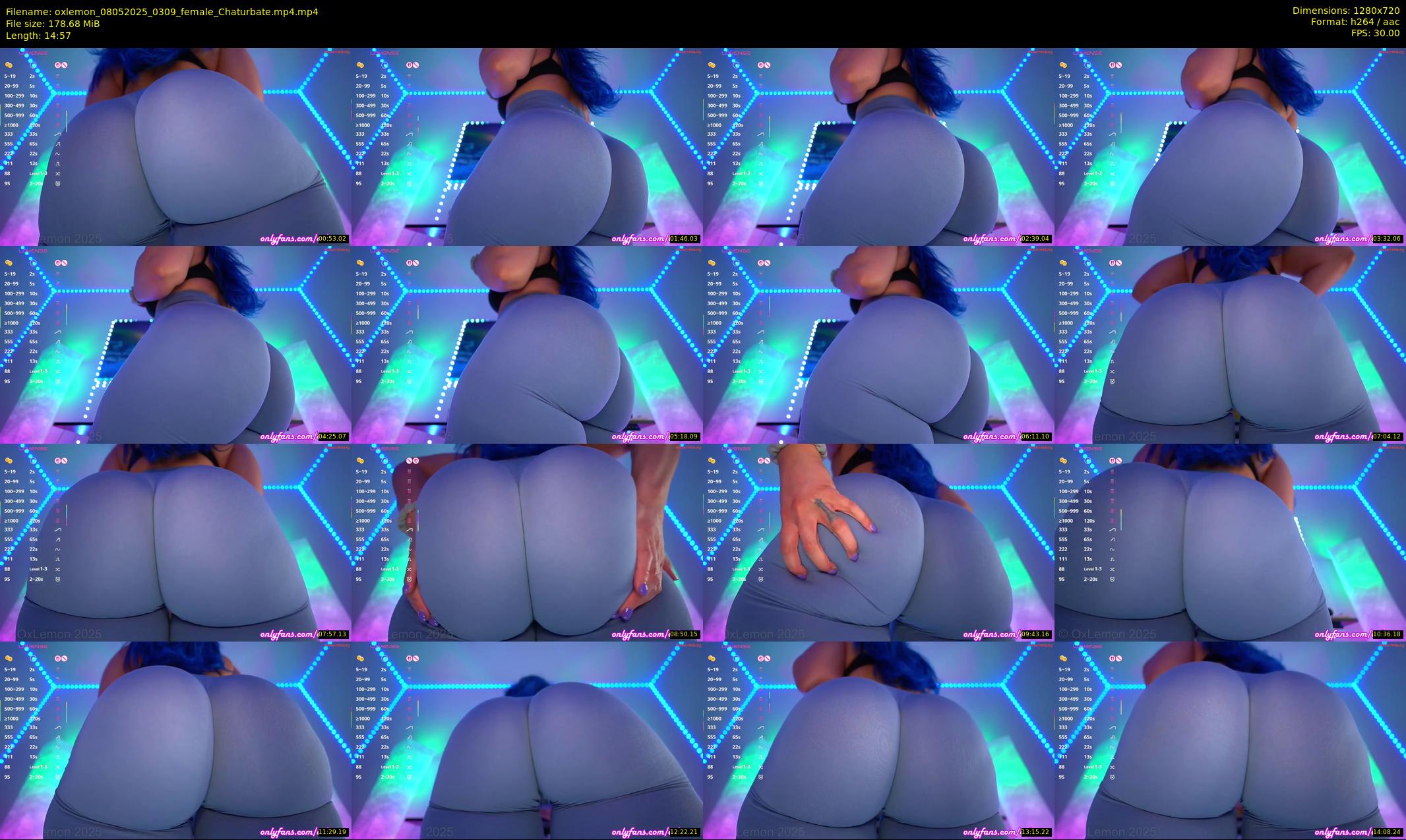 oxlemon — 15 minute Chaturbate female cam show recording, 720p, May 8, 2025