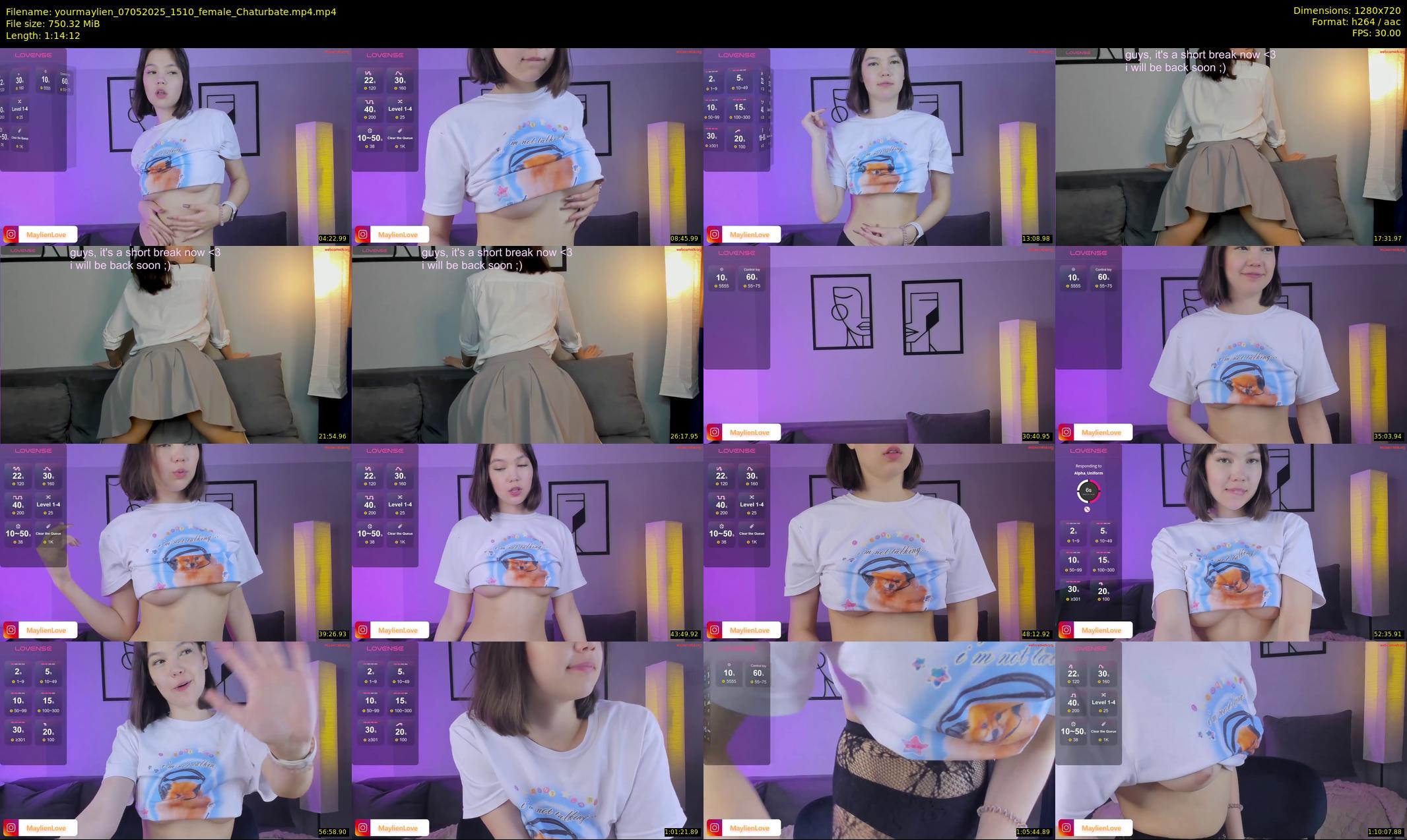 yourmaylien — 75 minute Chaturbate female cam show recording, 720p, May 7, 2025
