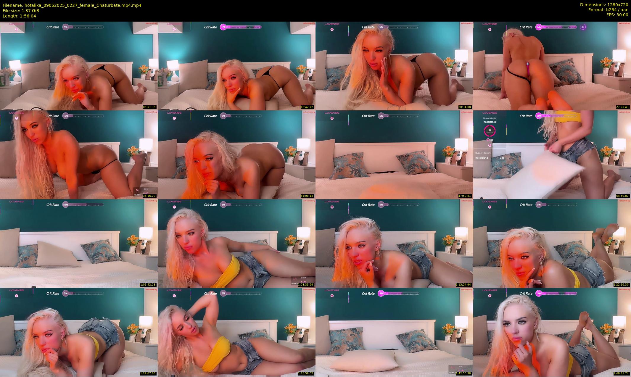 hotalika — 117 minute Chaturbate female cam show recording, 720p, May 9, 2025