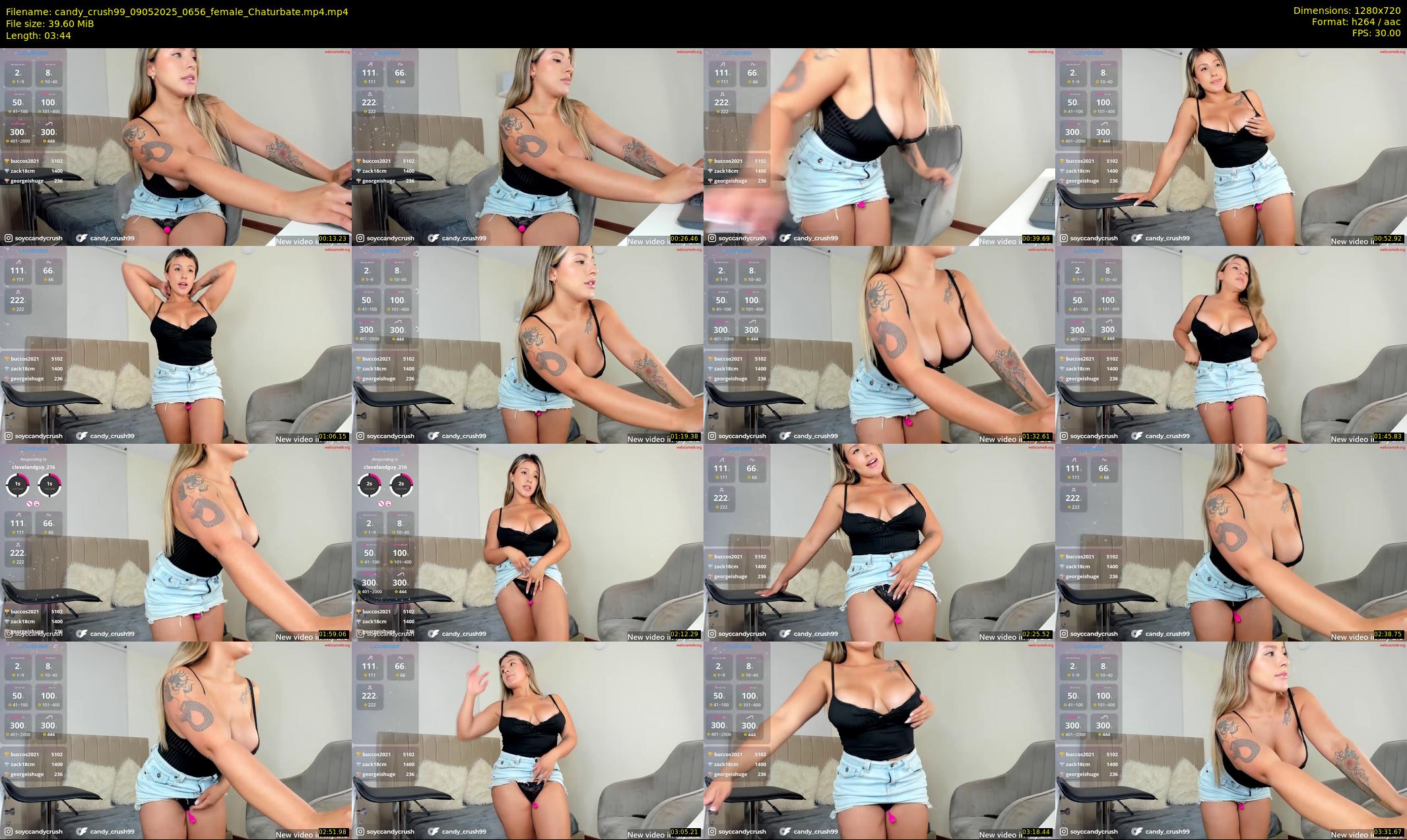 candy_crush99 — 4 minute Chaturbate female cam show recording, 720p, May 9, 2025