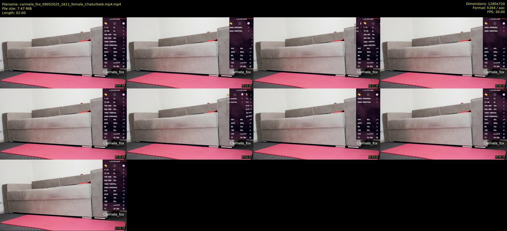 carmela_fox — 2 minute Chaturbate female cam show recording, 720p, May 9, 2025