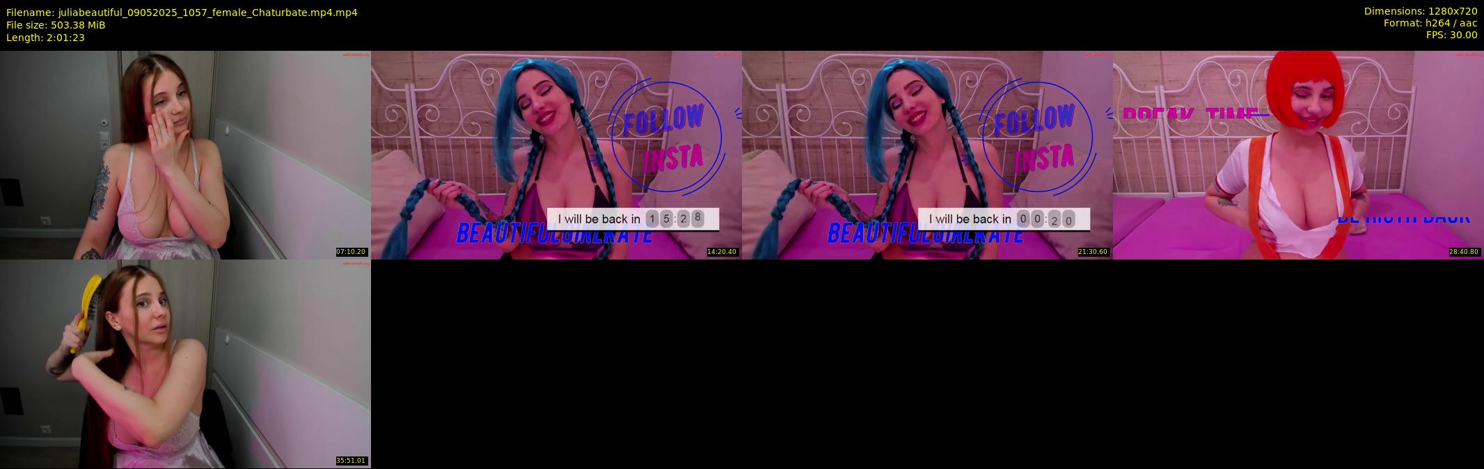 juliabeautiful — 122 minute Chaturbate female cam show recording, 720p, May 9, 2025