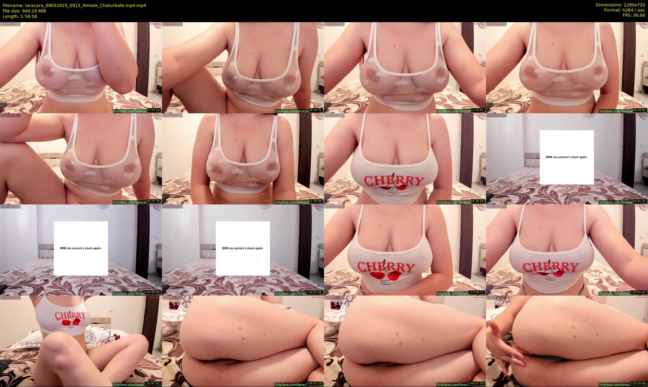 laracara — 120 minute Chaturbate female cam show recording, 720p, May 9, 2025