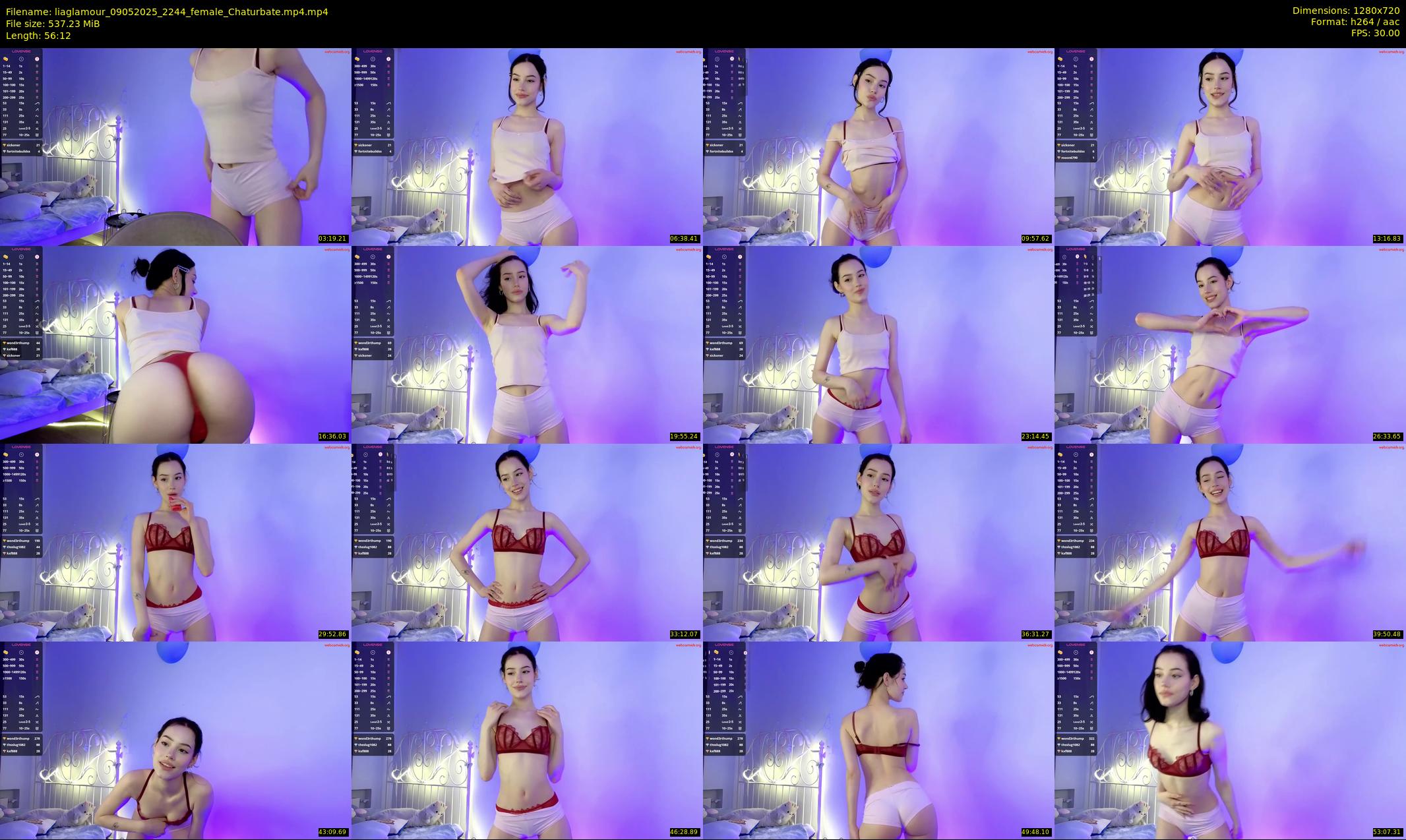 liaglamour — 57 minute Chaturbate female cam show recording, 720p, May 9, 2025