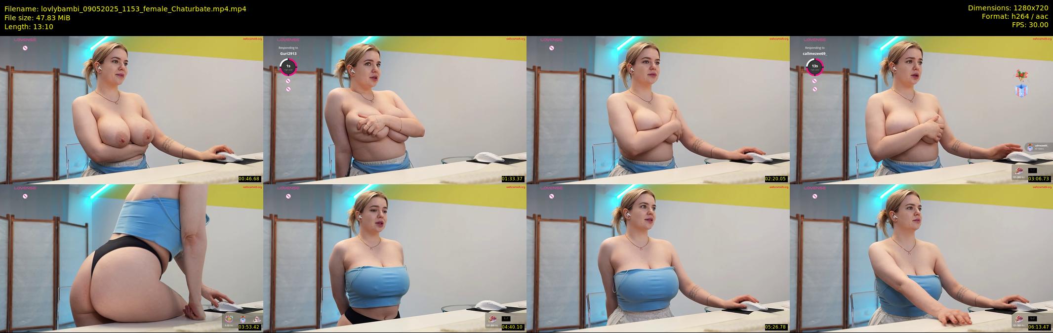 lovlybambi — 14 minute Chaturbate female cam show recording, 720p, May 9, 2025